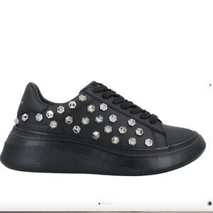 New MoaConcept Italian Genuine Leather with Studs Sneakers Goth Metallic Western